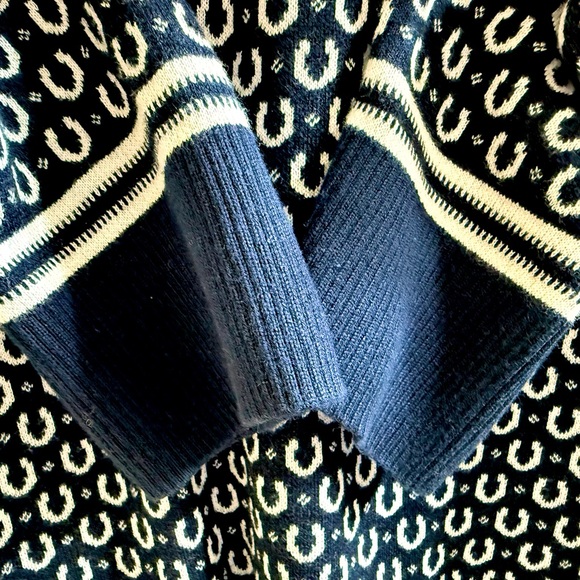 🐑 Brooks Brothers Red Fleece Horseshoe Jacquard Crewneck Sweater Size XL - Picture 9 of 14